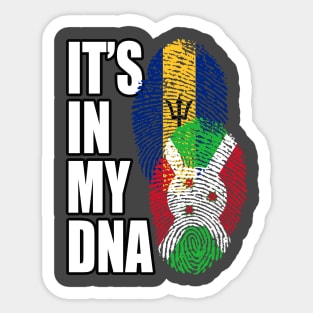 Burundian And Barbadian Mix Heritage DNA Flag Sticker